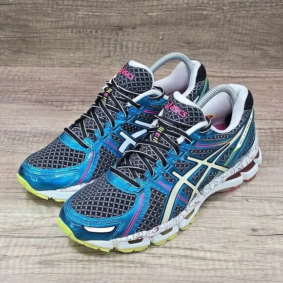 Asics Gel Kayano 19 Women's Size 9.5 Blue Black White Running Shoes (T392N) - Picture 9 of 9